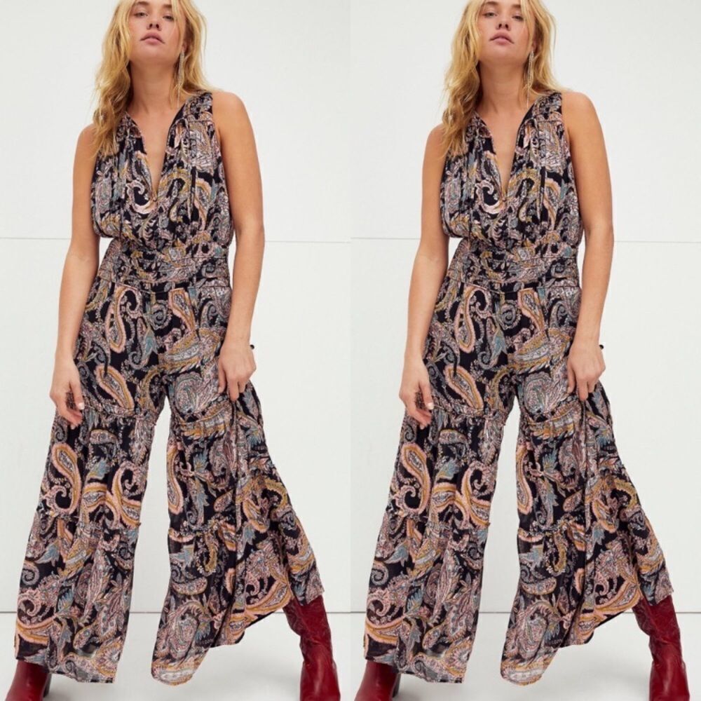 Free People Gold Dust Jumpsuit size M